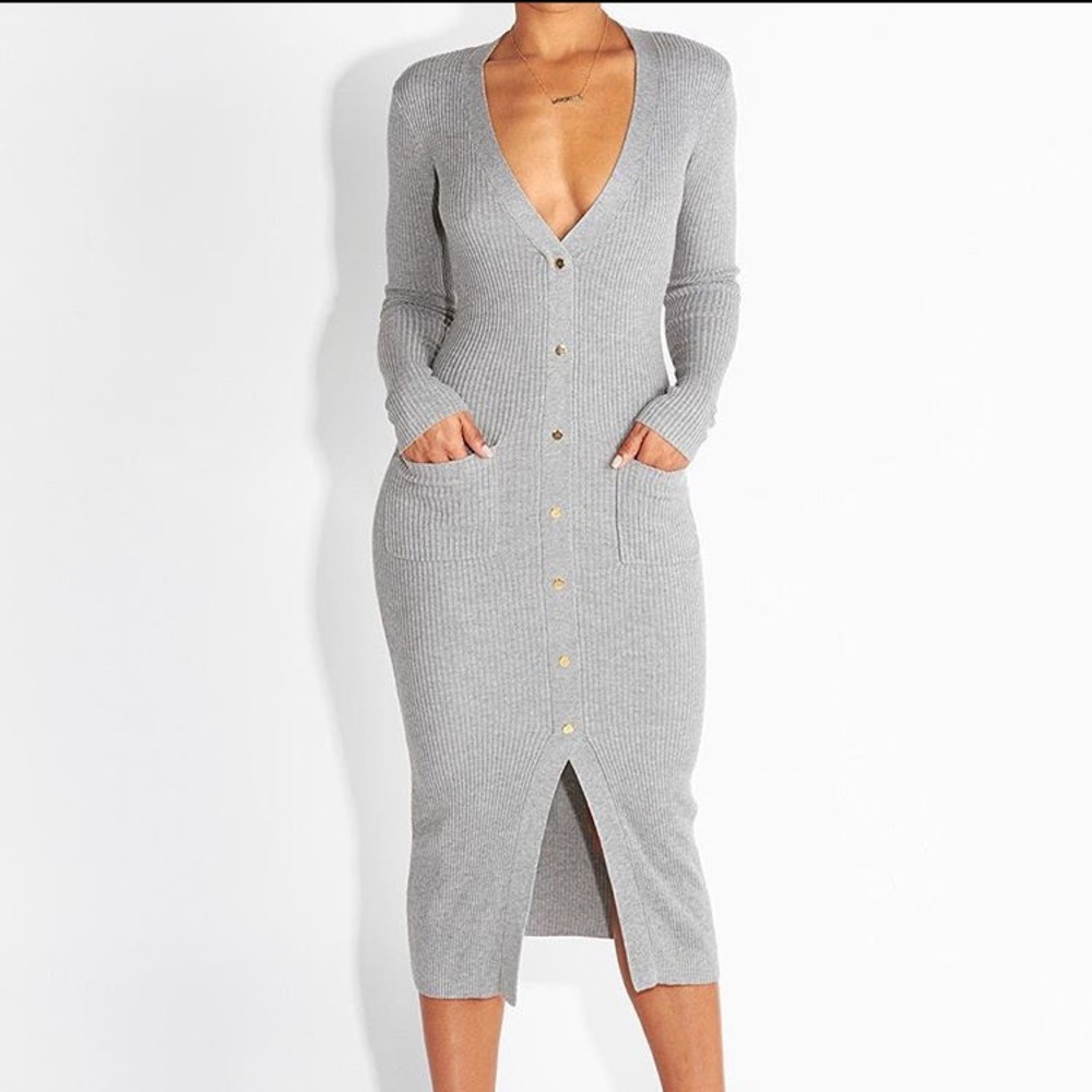 Grey sweater dress